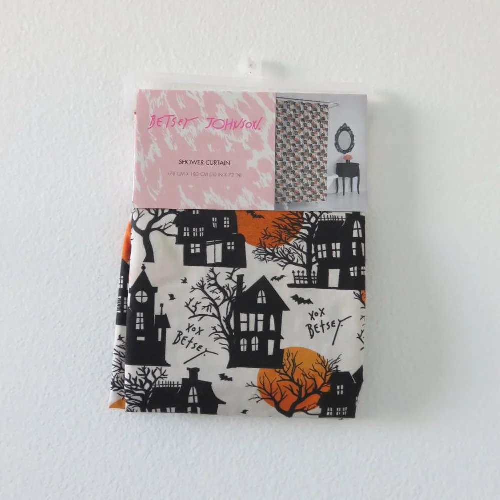 (#H) Betsey Johnson Candy Haunted House Shower Curtain
